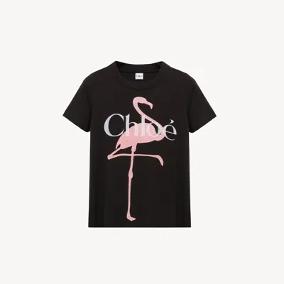 Chloé Baby Fit Logo T-shirt In Cotton Jersey In Black