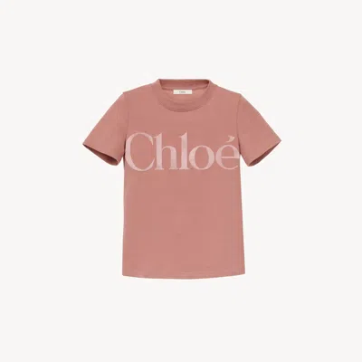 Chloé Fitted T-shirt In Cotton Jersey In Burgundy