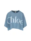 Chloé Oversize Signature Logo Crop Graphic T-shirt