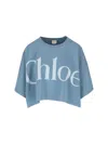 Chloé Oversize Signature Logo Crop Graphic T-shirt