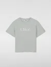 Chloé Logo-embroidered T-shirt In Grey