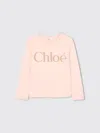 Chloé Pink T-shirt For Girl With Logo In Animal Print