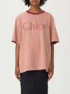Chloé Pink Cotton T-shirt With Logo