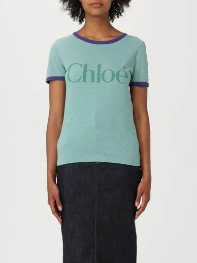 CHLOÉ T-SHIRT CHLOÉ WOMAN COLOR VIOLET,H13968019