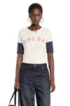 Chloé Wool And Cotton T-shirt With Logo In Neutral
