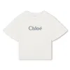 Chloé Girls Ivory Organic Cotton T-shirt In White