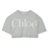 Chloé Logo-print Cropped T-shirt In Green