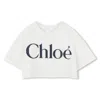 Chloé Logo-print Cropped T-shirt In White