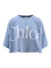 Chloé Oversize Signature Logo Crop Graphic T-shirt