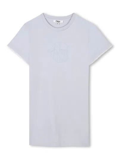 Chloé Kids' T-shirt Dress In Blue