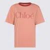 Chloé Short Sleeves Collar Contrast In Pink