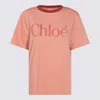 Chloé Short Sleeves Collar Contrast In Pink