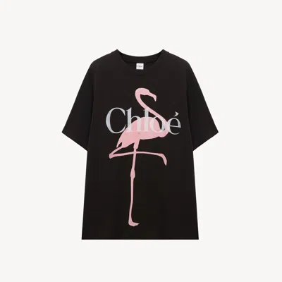 Chloé Generous Logo T-shirt In Cotton Jersey In Black