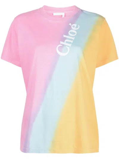 Chloé Graphic T-shirt In Pink