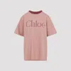 Chloé Petal Pink Recycled Cotton T-shirt In Pink