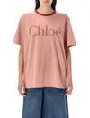 Chloé Pink Cotton Oversized Logo T-shirt In Pink