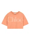 Chloé Cotton Name T-shirt In Orange