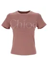 Chloé Pink Cotton Jersey Fitted T-shirt In Pink