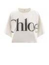 Chloé Women Cropped Boxy Logo T-shirt In White