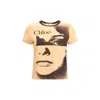 Chloé Multicolor Crewneck T-shirt With Maxi Graphic Print On The Front In Wool Blend Woman