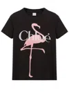 Chloé Women Black Crewneck T-shirt With Maxi Logo Print On The Front In Cotton Woman In Black