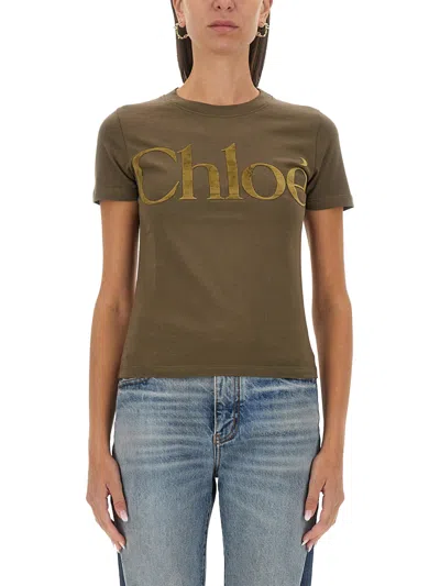 CHLOÉ T-SHIRT WITH LOGO
