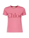 Chloé Logo-print Cotton T-shirt In Pink
