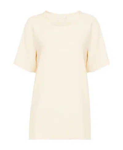 Chloé T-shirt With Round Neck And Short Sleeves In White