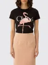 Chloé Women Black Crewneck T-shirt With Maxi Logo Print On The Front In Cotton Woman In Black