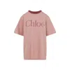 Chloé Pink Cotton Oversized Logo T-shirt In Pink