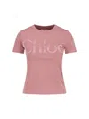 Chloé Pink Cotton Jersey Fitted T-shirt