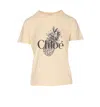Chloé Pink Crewneck T-shirt With Maxi Logo Print On The Front In Cotton Woman In Neutral