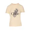 Chloé Pink Crewneck T-shirt With Maxi Logo Print On The Front In Cotton Woman In Neutral