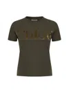 Chloé Logo Lettering T-shirt In Cedar Green