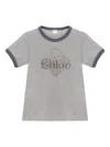 Chloé Baby Fit T-shirt With Logo In Cotton Jersey In Gray