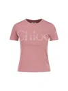Chloé Pink Cotton Jersey Fitted T-shirt In Pink