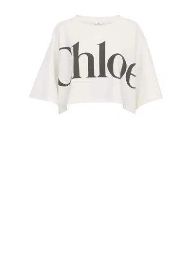CHLOÉ CHLOÈ T-SHIRTS AND POLOS WHITE