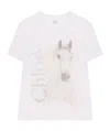 Chloé Cotton Crew Neck Graphic Short Sleeve T-shirt In White