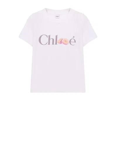 Chloé Passion Fruit Print Baby Fit Cotton Jersey T-shirt In White