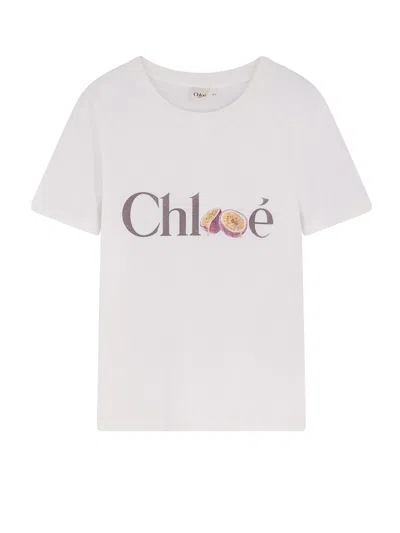 Chloé Passion Fruit Print Baby Fit Cotton Jersey T-shirt In White