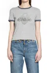 Chloé Chloe Cotton T-shirt Women In Gray