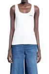 Chloé Cotton Tank Top In White