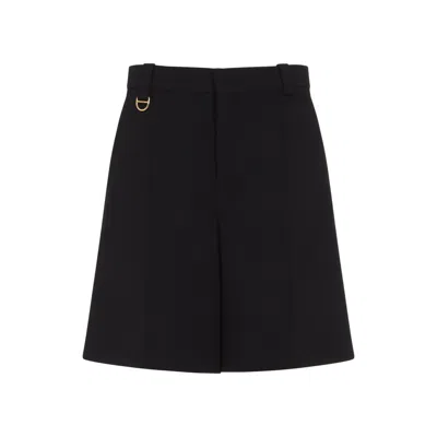 CHLOÉ CHLOÉ TAILORED BLACK BERMUDAS WITH PLEAT DETAIL