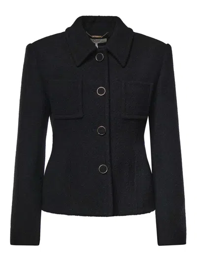 Chloé Tailored Boucl Wool Jacket In Black