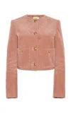 Chloé Tailored Cotton Corduroy Jacket In Pink