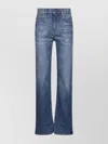Chloé Tailored Denim Trousers Featuring Side Slits In Blue
