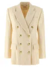 Chloé Double-breasted Blazer With Gold-tone Buttons In Neutral