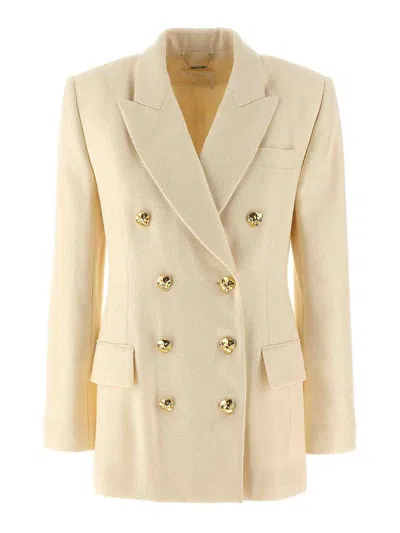 Chloé Double-breasted Blazer With Gold-tone Buttons In White