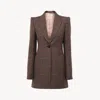 Chloé Tailored Jacket In Check Wool Brown Size 10 100% Virgin Wool, Horn Bubalus Bubalis, Farmed, Coo Indi
