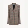 Chloé Veste Blazer En Laine À Carreaux Femme Multicolore Taille 40 90% Laine, 10% Polyamide, Horn Bubalus In Multicolor
